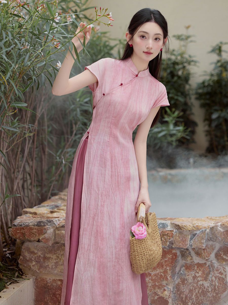 Ao Dai Vietnam Dress - Lente Zomer Vietnam Aodai Chinese Stijlen
