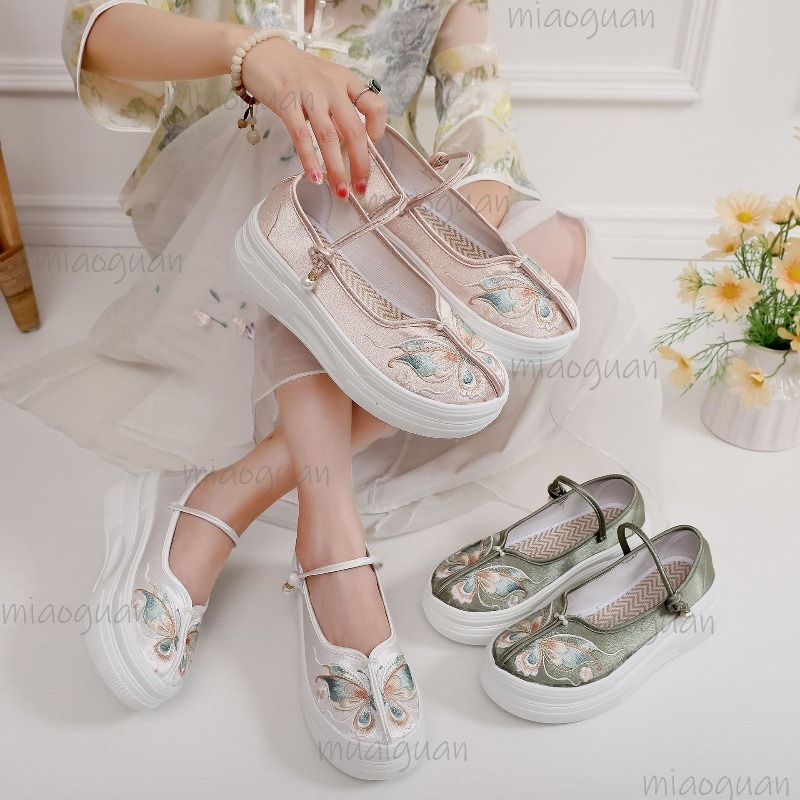 Ethnic Fabric - Dames Chinese stijl geborduurde platform Mary