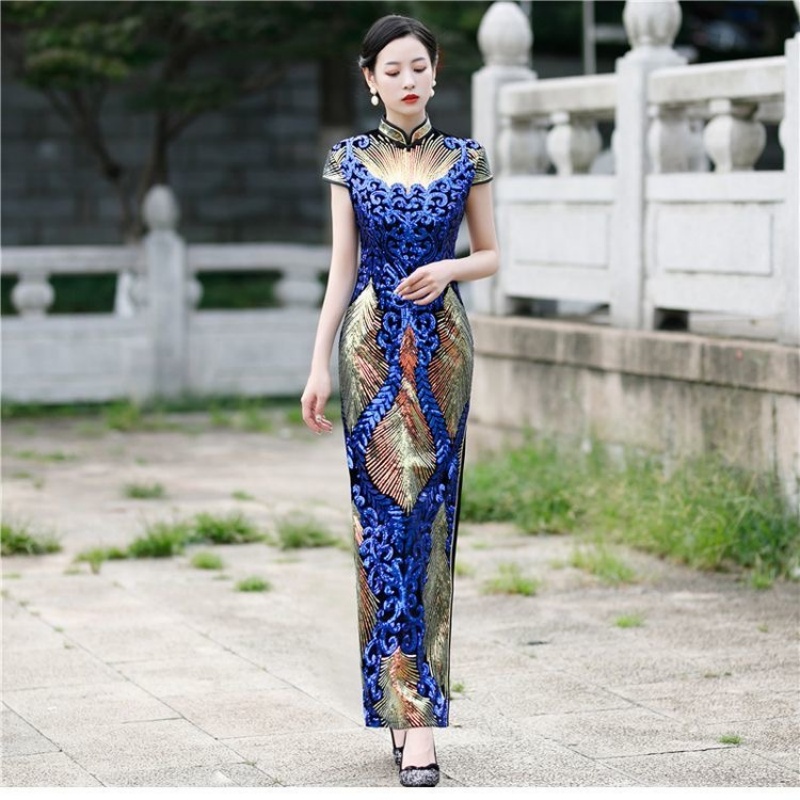 Ao Dai Vietnam Dress - Vrouw elegante Aodai jurk korte mouw