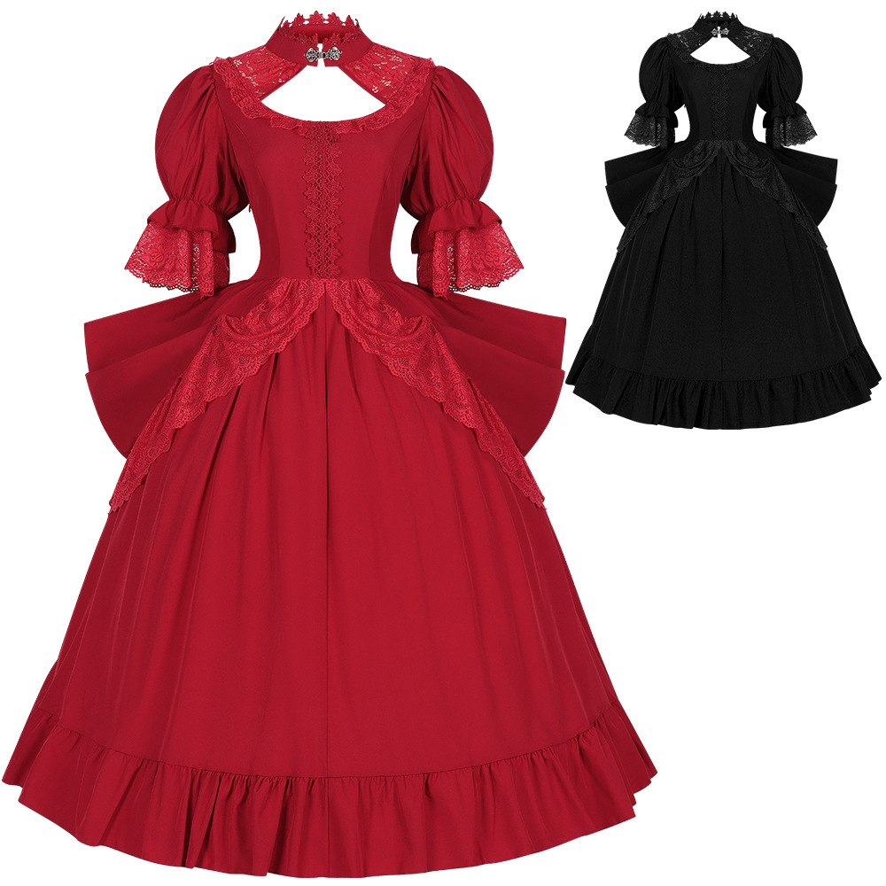 Ethnic Dress Fashion Show - Elegant retro jurkje in Europese stijl,