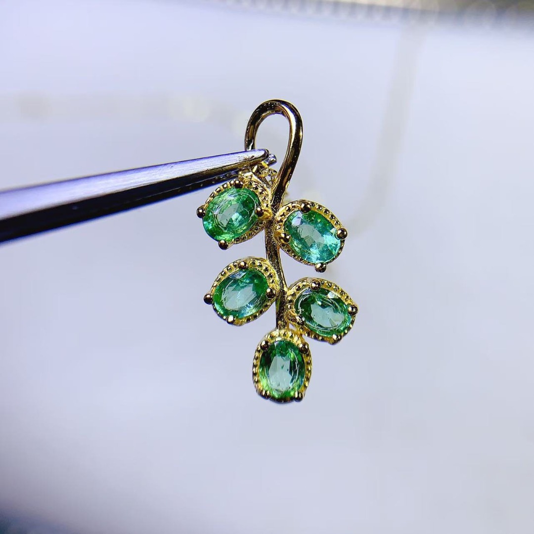 Ethnic Fashion Designer - Weelderige echte smaragdgroene S925 zilveren hanger