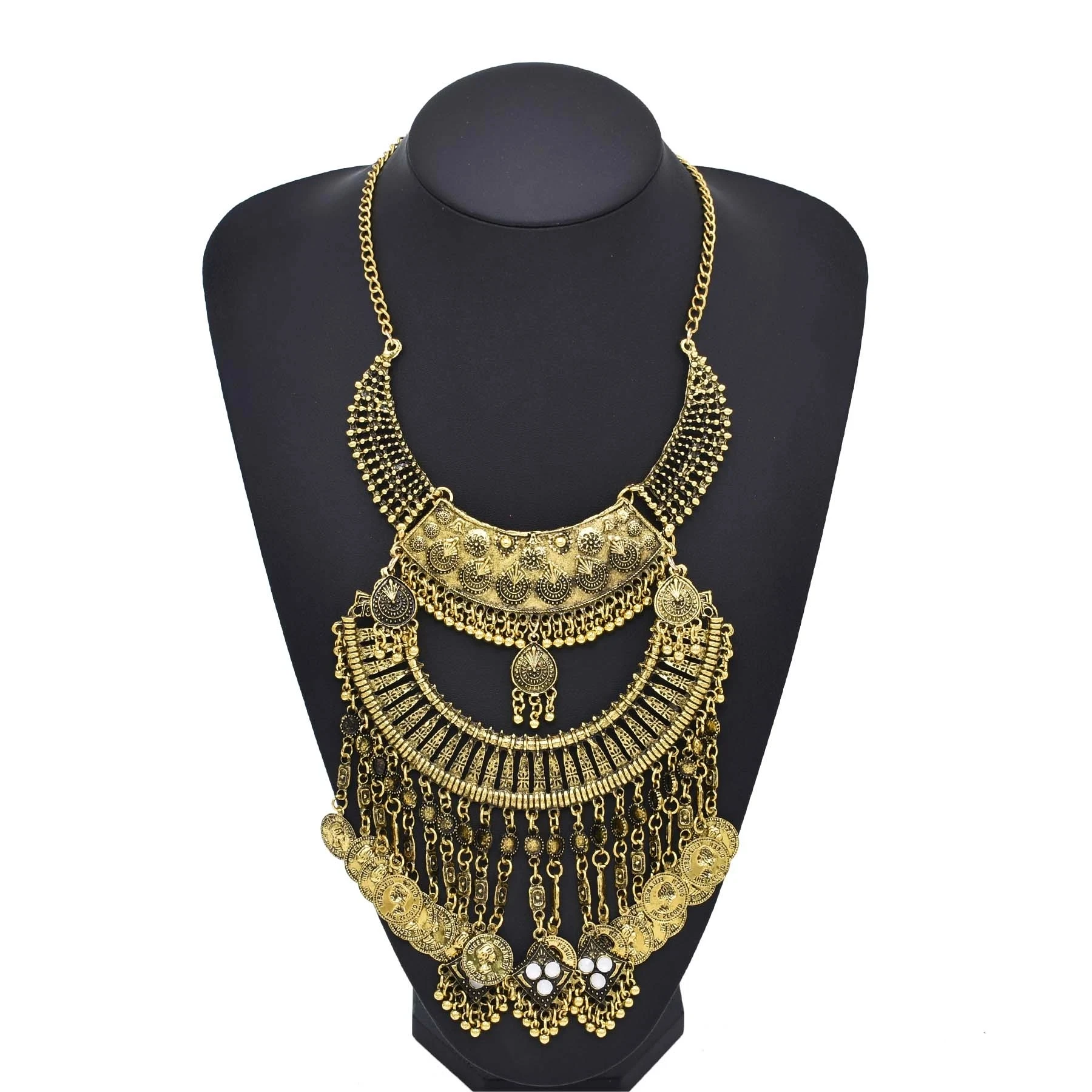 Ethnic Fashion Pakistan - Retro Gouden Zigeuner Afghaanse Munten Bib