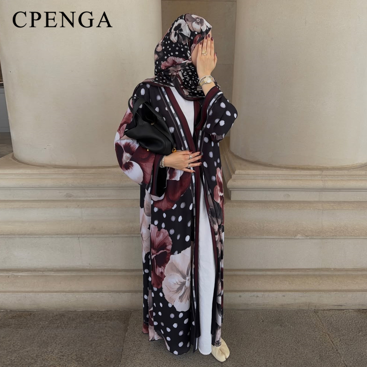 Ethnic Gown - Zomer 2026 tweedelig bloemen- en stippenprint