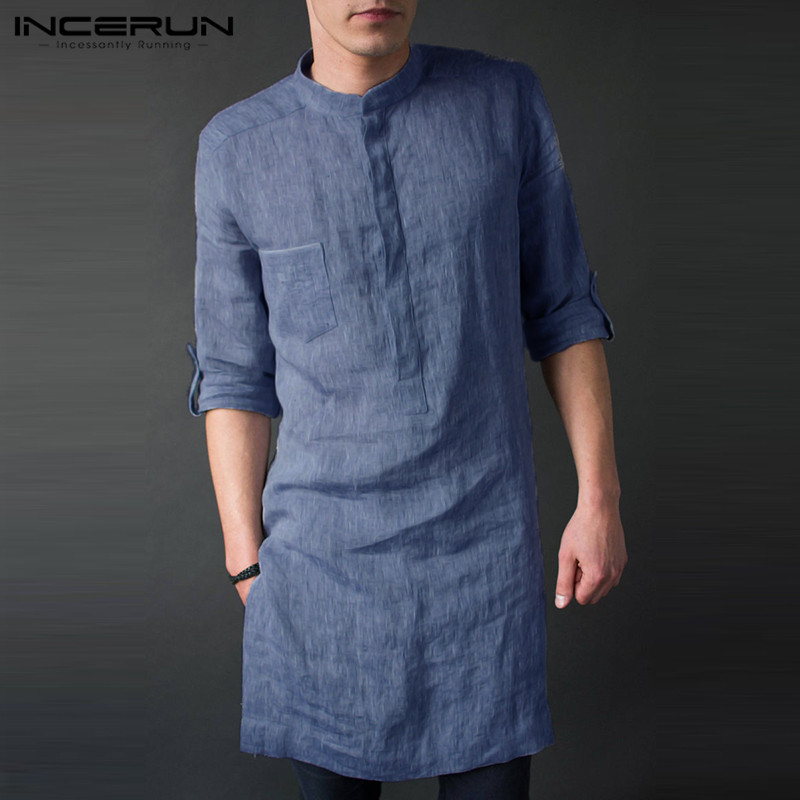 INCERUN mannen Lange Mouw Midi - Kurta Men Cotton recensie en prijs