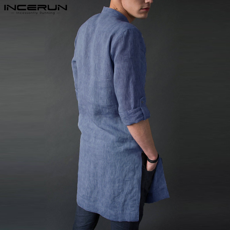 INCERUN mannen Lange Mouw Midi - Kurta Men Cotton recensie en prijs