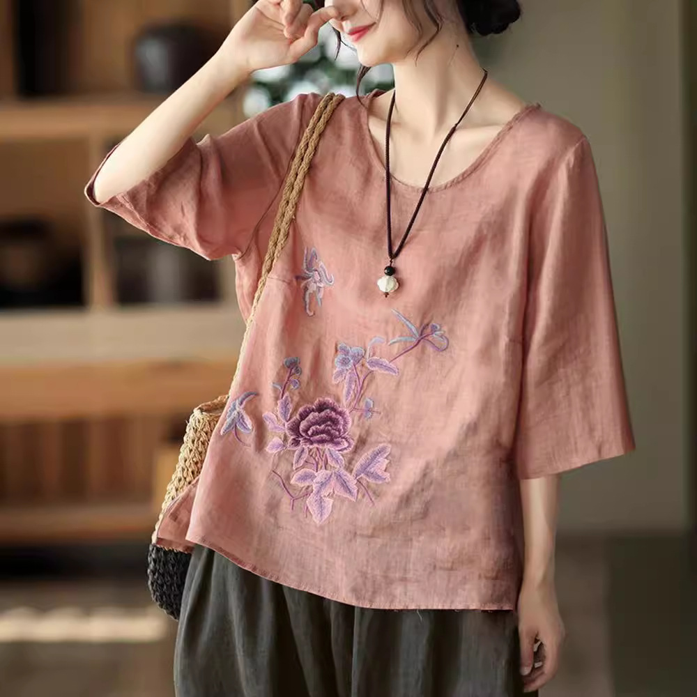 Plus Size Dames Zomer Retro Bl - Ethnic Fabric recensie en prijs