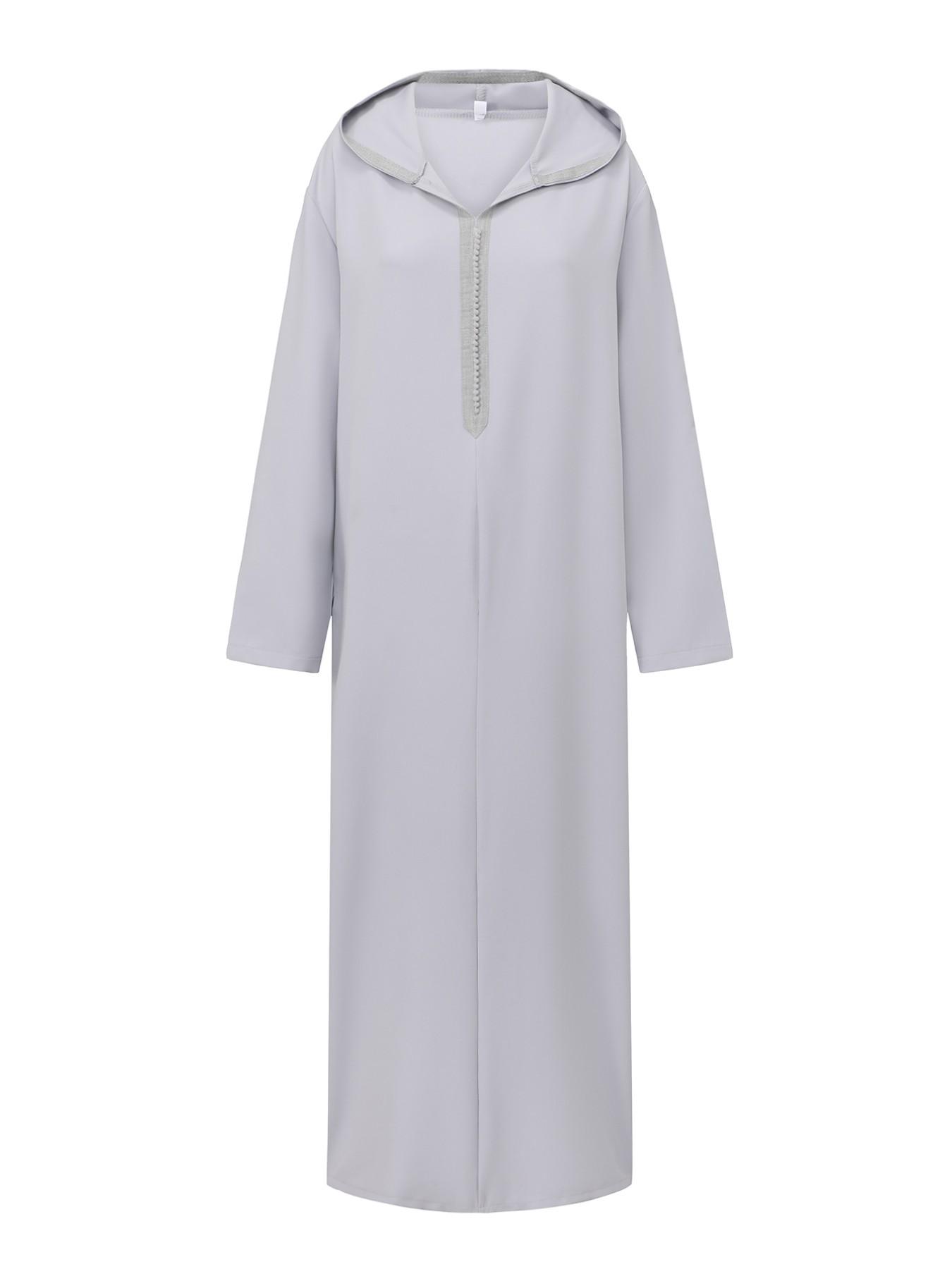 Moslim grijze heren lange mouw - Ethnic Gown recensie en prijs