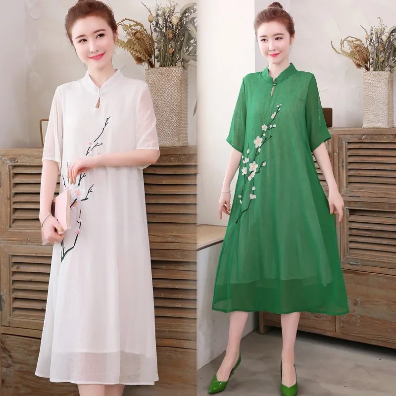 Witte Chinese Qipao Cheongsam  - Ao Dai Vietnam Dress recensie en prijs